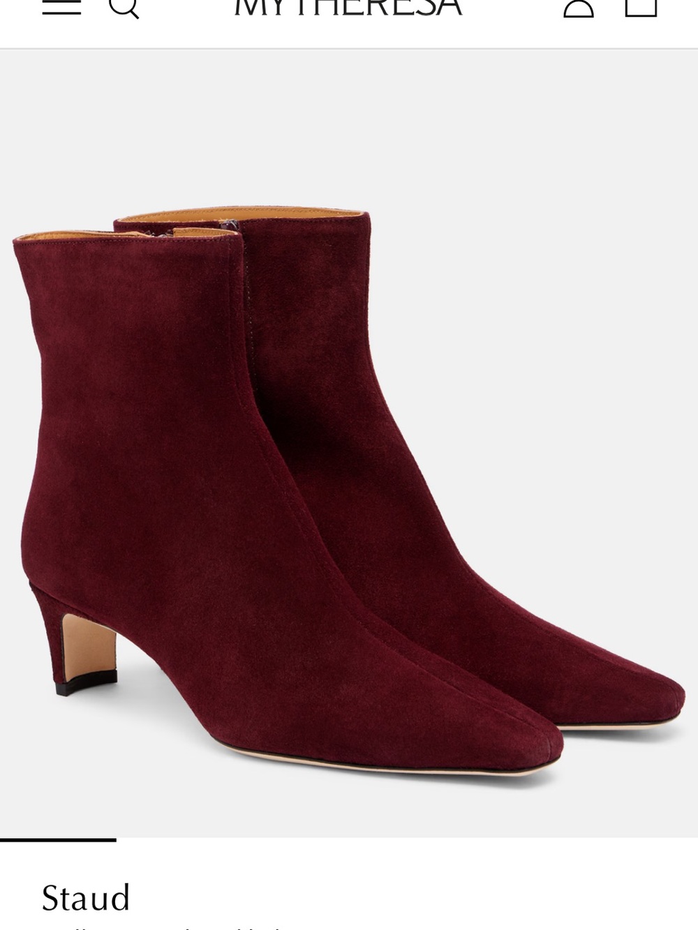 STAUD Pinot Suede Ankle Booties